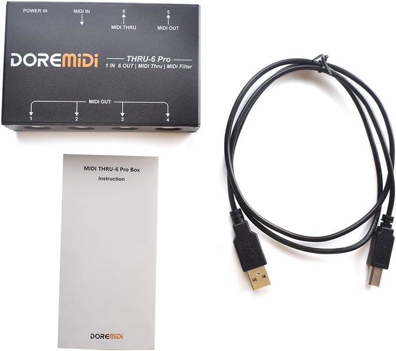 DOREMiDi MIDI THRU-6 Pro Box MIDI Splitter + Filter Be Used To Convert 1 MIDI Input Into 6 MIDI Outputs + USB MIDI Output - Image 4